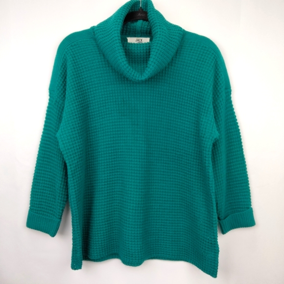 NWOT JACK By BB Dakota Catchin' Feelings Cowl Neck Sweater in Teal Sz.M - Picture 3 of 9